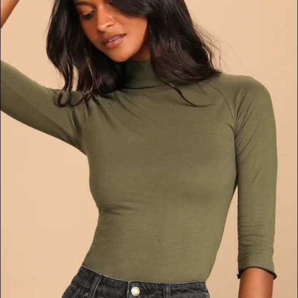 Doncaster Sweaters - Doncaster Green Turtleneck Long Sleeve Top